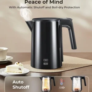 Electric Kettle, 1.0L 1200W Fast Heat with Auto Shut-Off